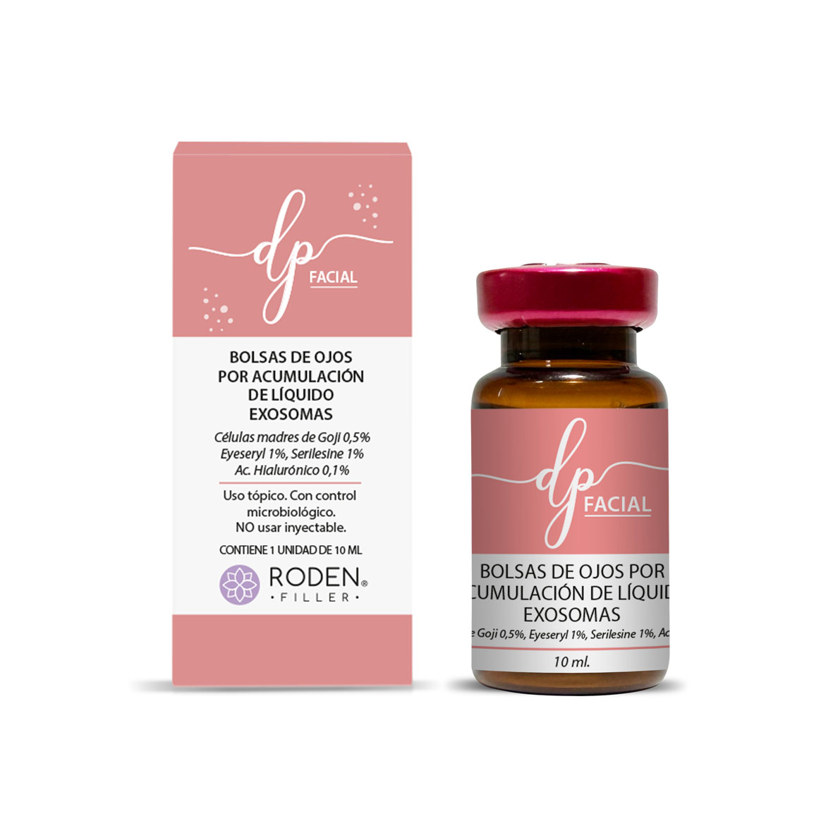 DP facial bolsas por acumulación líquido exosomas